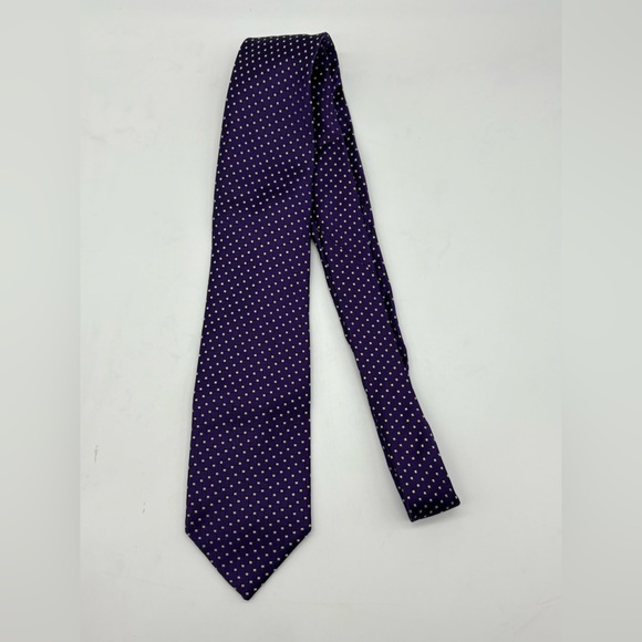 Geoffrey Beene Purple and White Dotted Tie - Picture 1 of 4